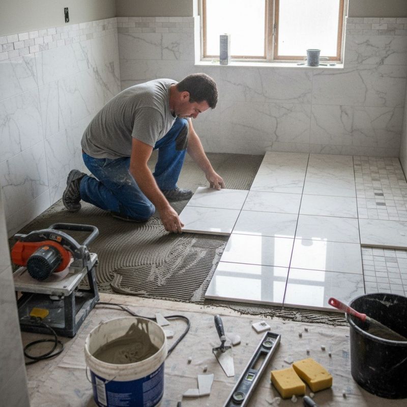 Marble Tile Floor Installation